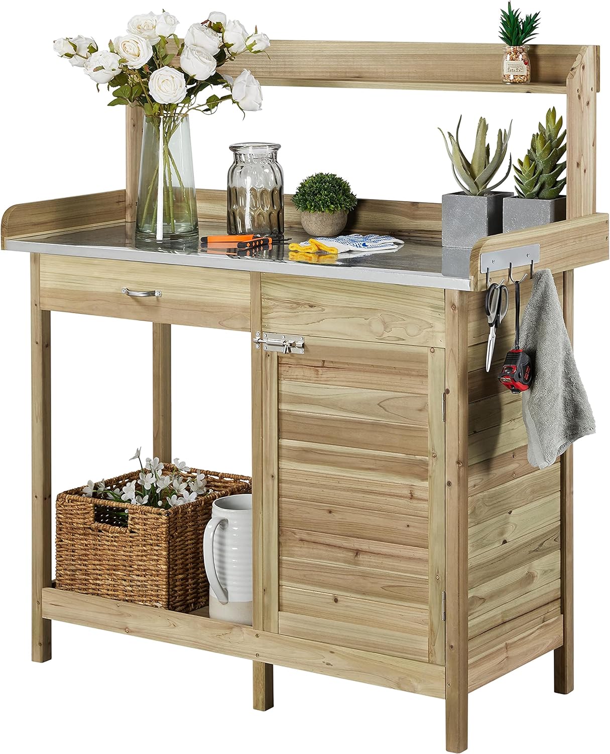 Woodworking Product - Outdoor Potting Bench Table, Garden Work