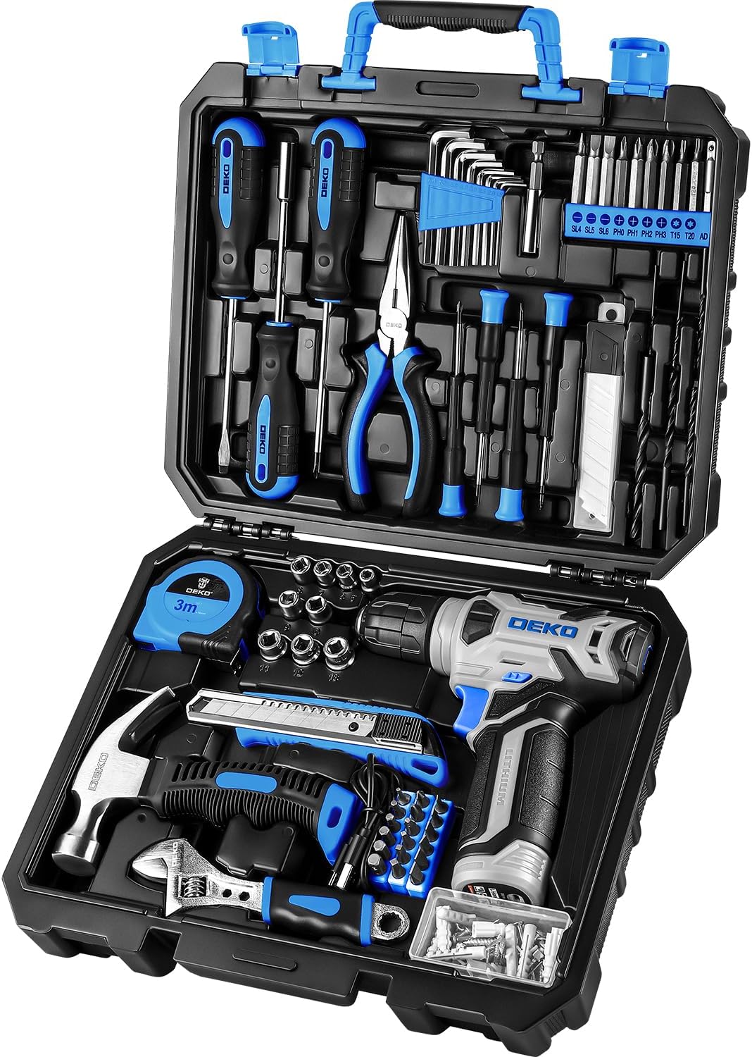 Woodworking Basic Tools - DEKO Drill Set: Tool Set with