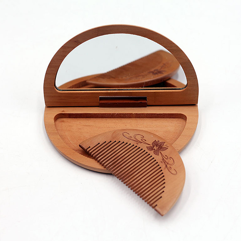 Woodworking Women - Mini Vintage Makeup Mirror Peachwood Rectangle