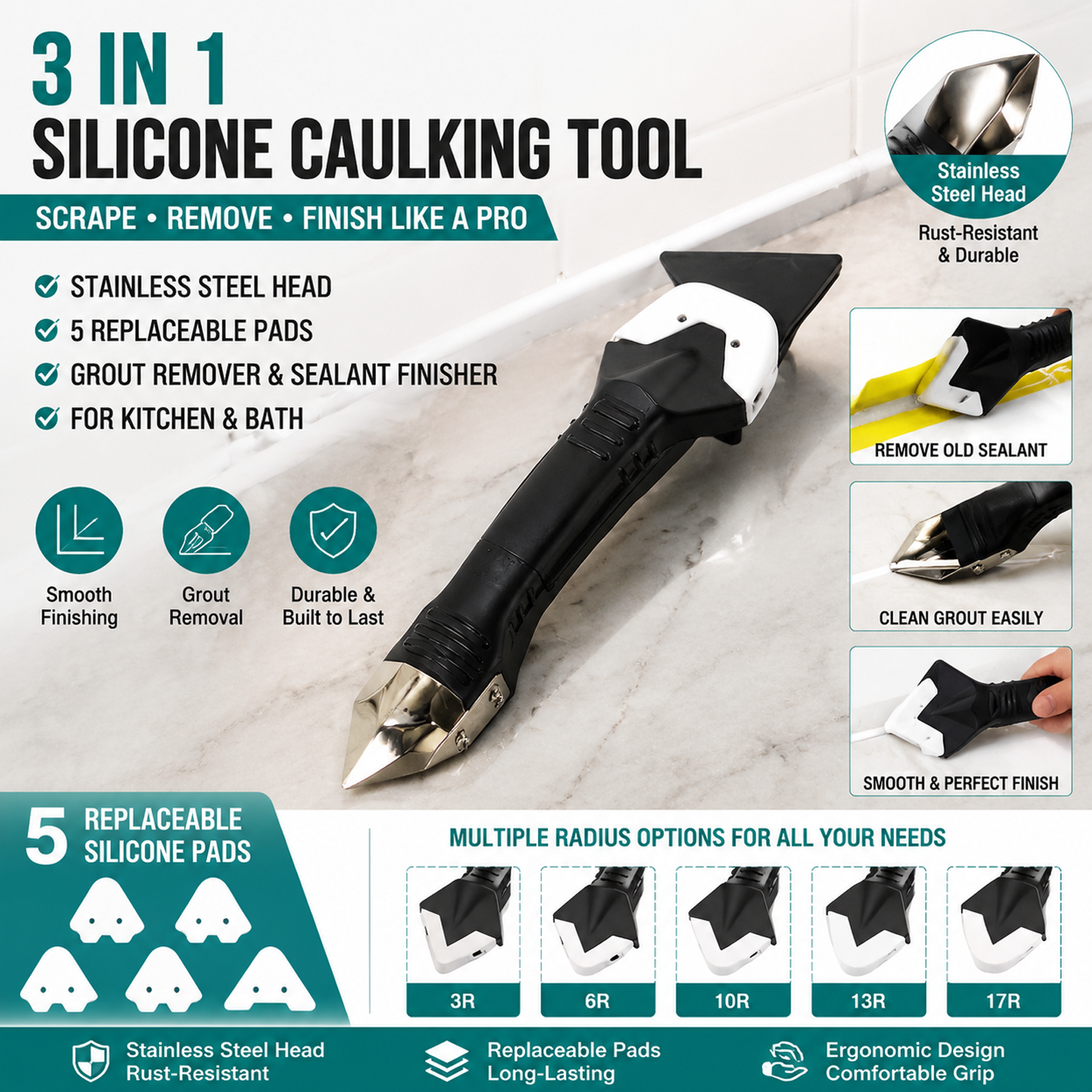 3-in-1 Caulking Tool Kit with  – Woodworking Basic Tools recenzja i cena