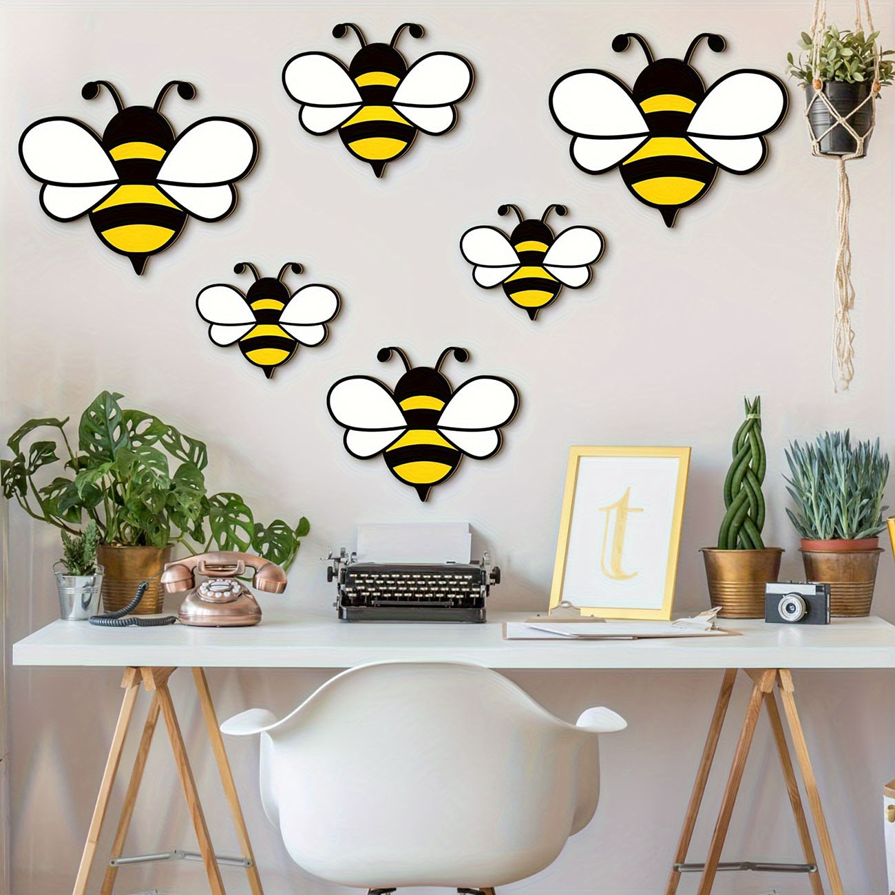 6Pcs Cute Bee Wooden Wall Stic – Woodworking For Beginners recenzja i cena