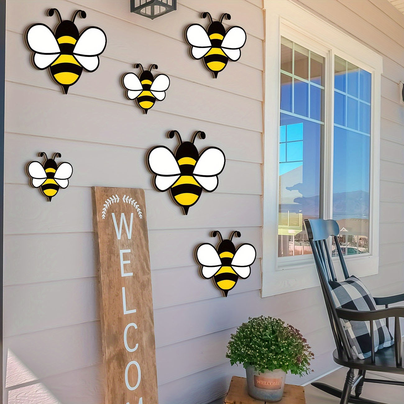 6Pcs Cute Bee Wooden Wall Stic – Woodworking For Beginners recenzja i cena
