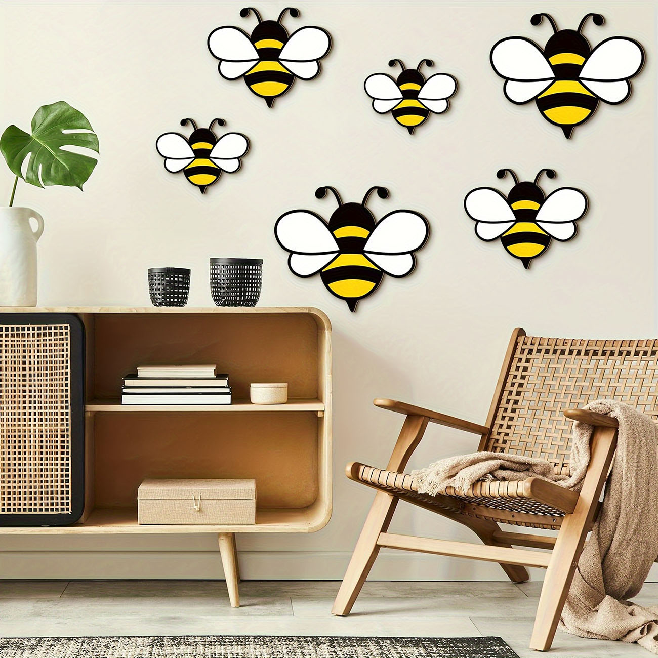 6Pcs Cute Bee Wooden Wall Stic – Woodworking For Beginners recenzja i cena